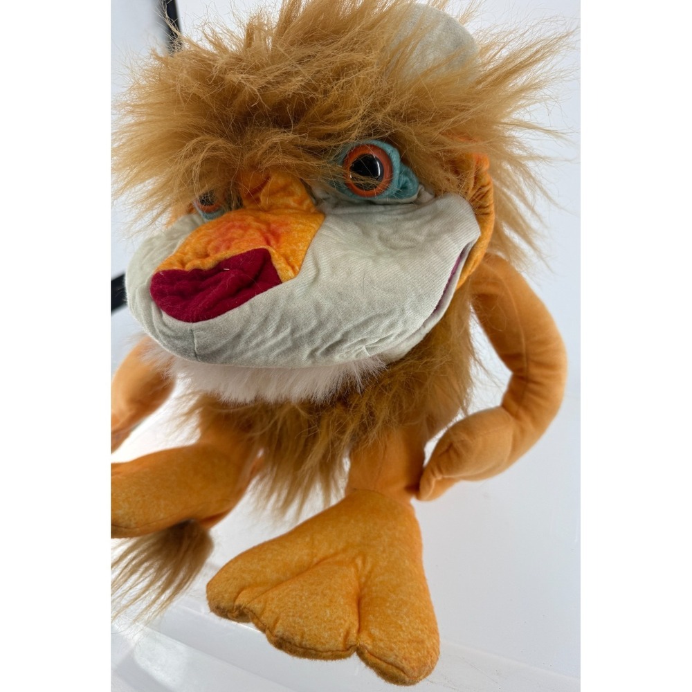 Vintage Scrushkins by‎ ToyVision Monster Hand Puppet Plush Orange Furry Creature